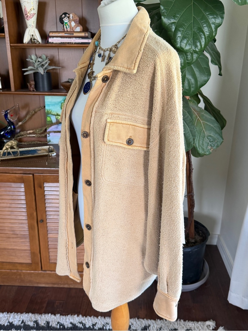 Free People Camel Tan Ruby Shacket Shirt Jacket S - Picture 12 of 16